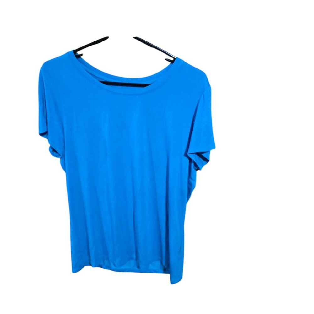 George Solid Blue T-Shirt Women's Size Large (12/14) Stretchy